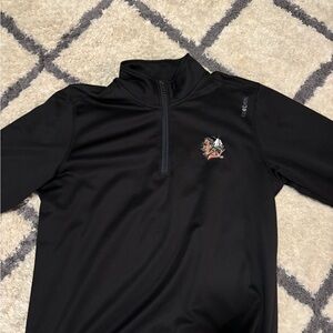 Large Black Grand Forks North Dakota Fighting Sioux Reebok Quarter Zip
